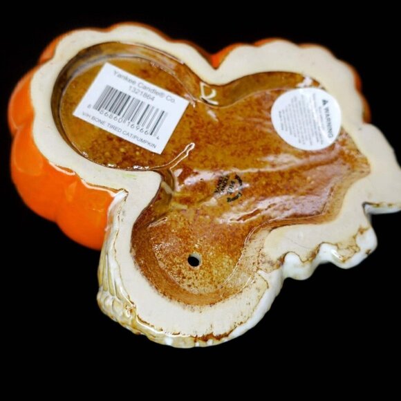 Yankee Candle Boney Bunch Bone Tired Cat Pumpkin Votive Holder 2014 Halloween - Picture 4 of 4